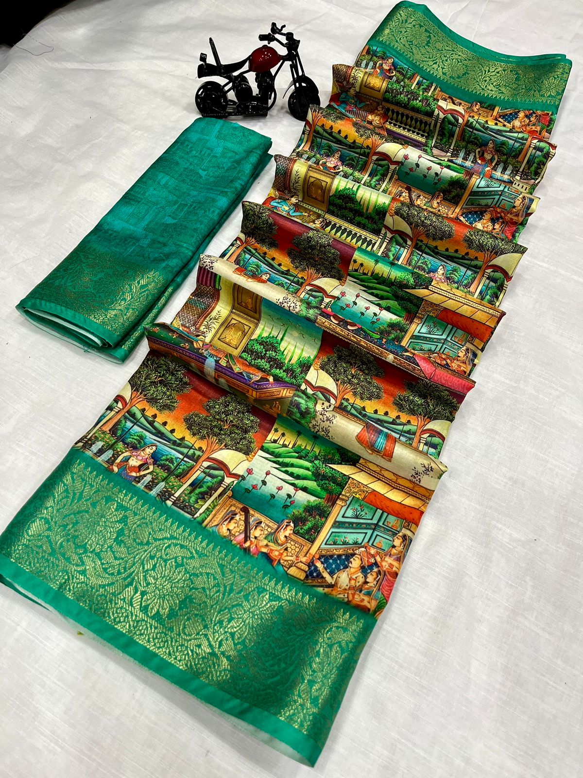 Wow Hit Antic Designer Digital Printed Dola Silk Non Catalog Saree Wholesale Online
